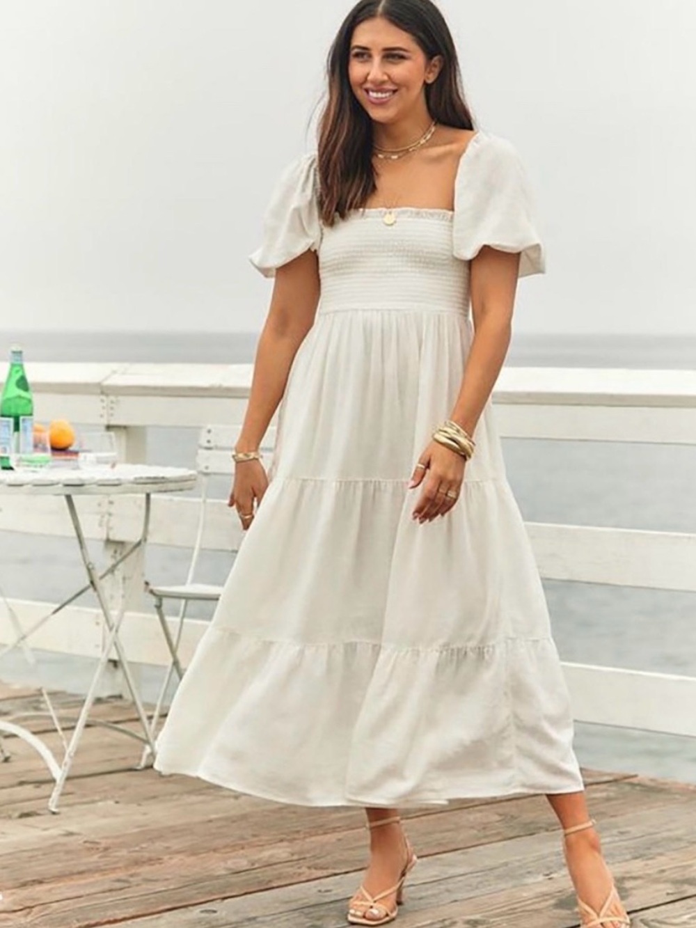 A&F Smocked Bodice Midi Dress